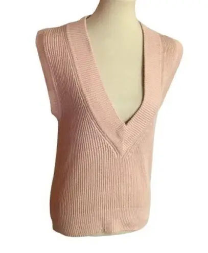 Vintage 80s v neck sweater vest Pink