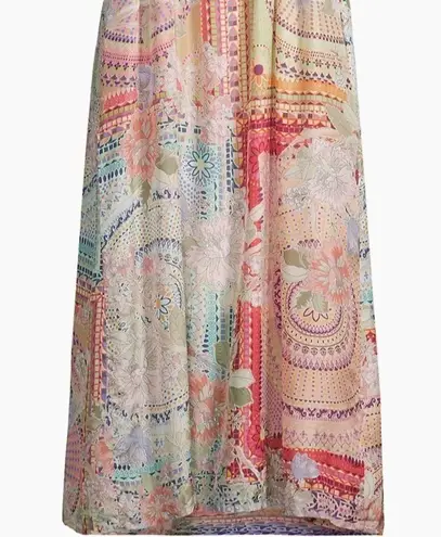 Johnny Was silk Garden Mosaic Tile Britta Floral Midi-Dress NWT