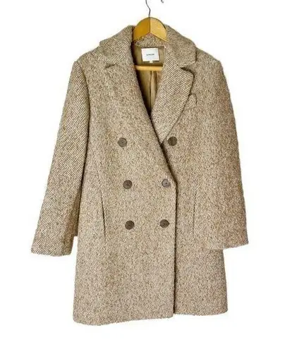 Vince  New Boucle Wool Twill Double-Breasted Peacoat Beige Women’s Size XS