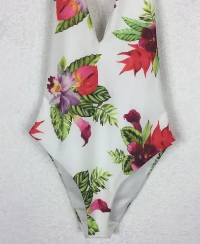 Privacy Please Elouise Floral Swimsuit XS Low Back One Piece Tropical Modest