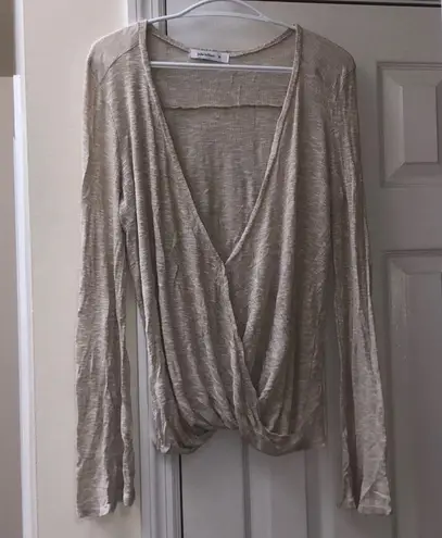 Julie Billiart Wrap light sweater top medium 