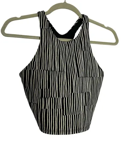 Athleta  Conscious Crop Bikini Top Abstract Stripe Print Size Small - Image 1
