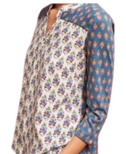 Maeve Floral Tunic Pink Blue Accents India influence hippie chic boho western