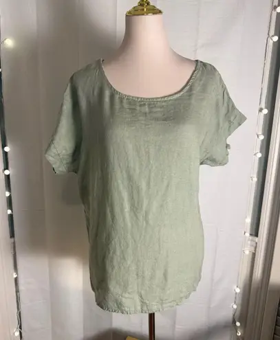 Terzo Millennio 100% Linen Blouse – Made in Italy – Sage Green – Size M Size M