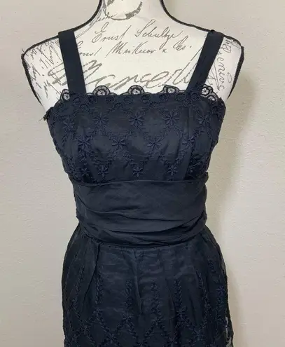 Vintage Sa’Bett 1950’s Eyelet Lace Black Dress 🍀 Size XS