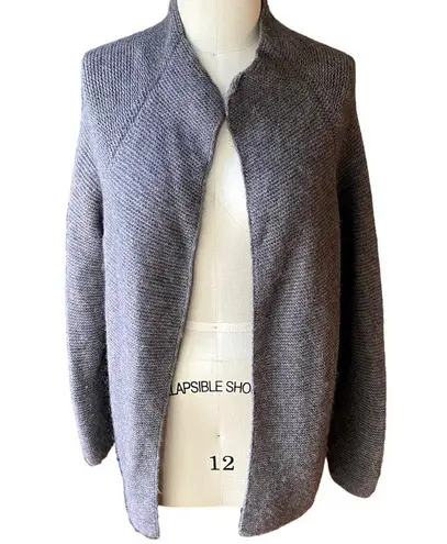 BODEN Alpaca Wool Blend Gray Long Jacket Open Cardigan Sweater ~ Women's Size 8