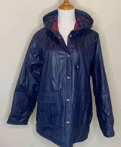 Vintage Apres Sport Rain Jacket Slicker Navy Blue Siz Medium