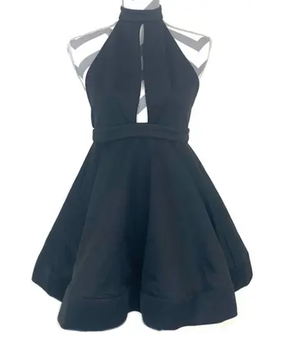 Luxxel NWT - PromGirl Black Halter Skater Dress - Size S