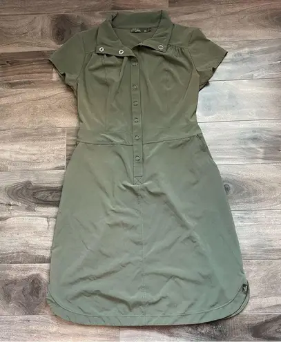 prAna  Shadyn Green Cargo Athletic Shirt Dress