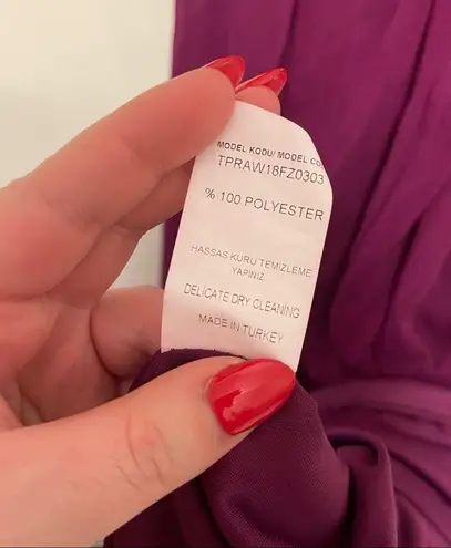 TRENDYOL MİLLA Plum Carmen Collar Midi Dress Off the Shoulder Ruffle Size 40/L Size L