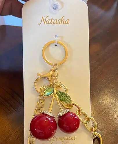 Natasha Bright Cherry π Red Bag Charm/Key Chain ππΈ