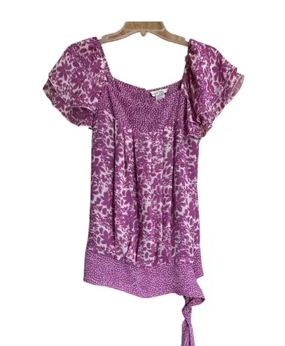 Fred David Women’s Purple Floral Blouse, M