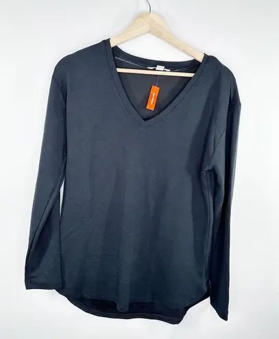 Joe Fresh Black Thermal Long Sleeve V-Neck Shirt Women's Size X-Small XS NWT
