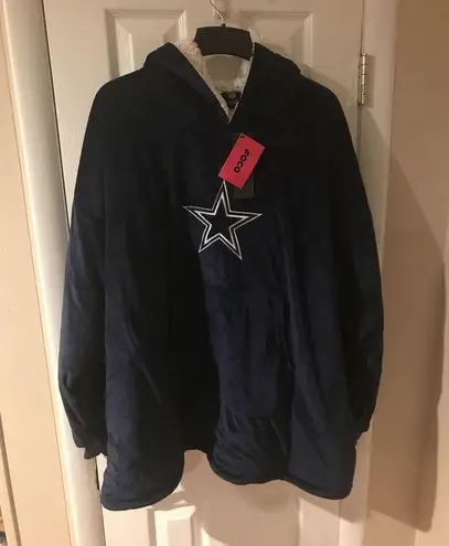 FOCO Navy White Dallas Cowboys Reversible Sherpa Hooded One Size New Blue