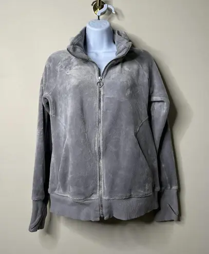 Athleta  Grey Triumph Hoodie Double Cozy Karma Full Zip Jacket Women's Small