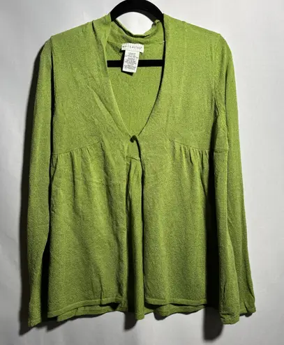 White Stag VTG 90s Green One Button Cardigan Sweater Babydoll Fairy Grunge Boho Womens L