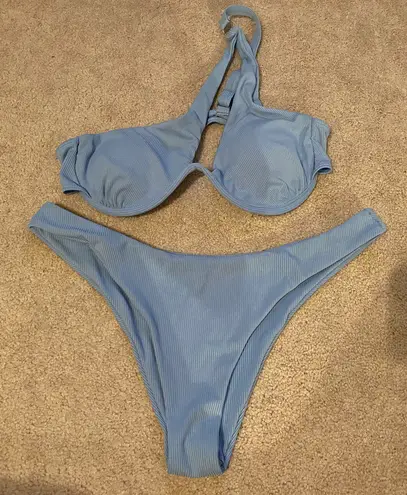 SheIn Blue Underwire One Shoulder Bikini