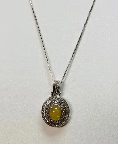 Victoria Wieck Ethiopian Opal & White Topaz Sterling Silver Frame Necklace, 18in