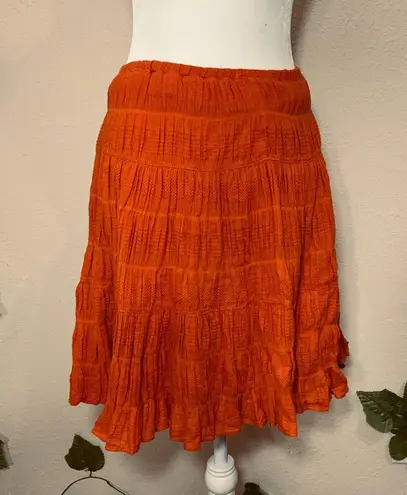 Max Studio Burnt Orange Tiered A Line Skirt