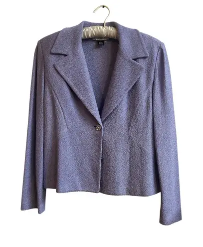 St. John Collection Santana Knit Jacket Women 14 Lavender Wool Rayon Blazer USA