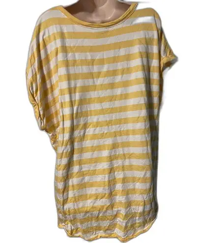 Ava & Viv  Yellow White Striped Short Sleeve Shirt 4x