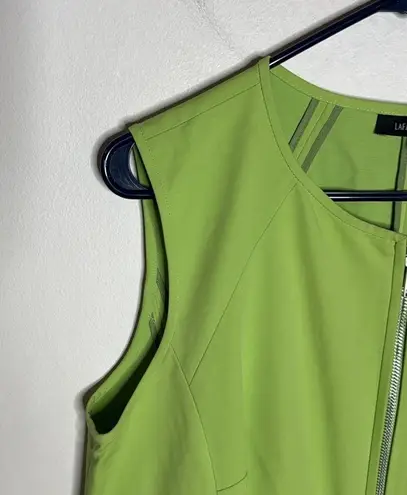 Lafayette 148 New York Green Sleeveless Cotton blend Dress Zip Up Size 16
