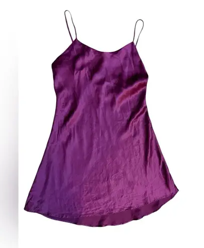 Morgan Taylor Vintage Silk Slip in Deep Maroon Coquette Aesthetic sz S 90s Indie