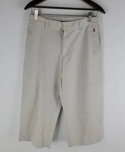 Ralph Lauren  Sport Wide leg Capris Pants White Logo Size 10