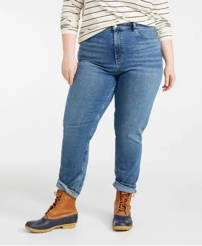 L.L. Bean 207 Vintage High Rise Boyfriend Jeans Faded Indigo Size 18 Medium Tall Blue