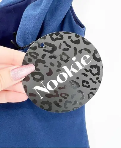 Nookie NWT Athena Off the Shoulder Halter Neck Bodycon Midi Dress XS Blue