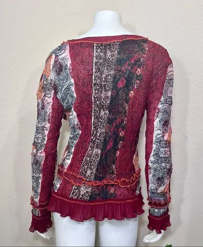 Alberto Makali Multi-print Floral Ruffle Blouse