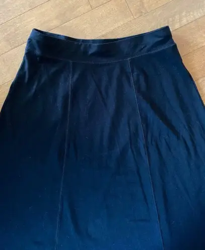 L.L.Bean  Skirt Black Midi Stretch A-Line Pull On Casual Solid size medium