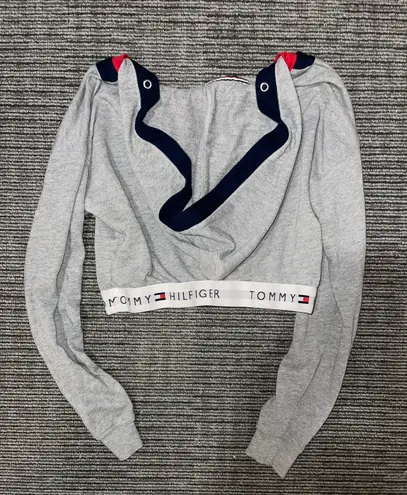 Tommy Hilfiger Gray Cropped Hoodie