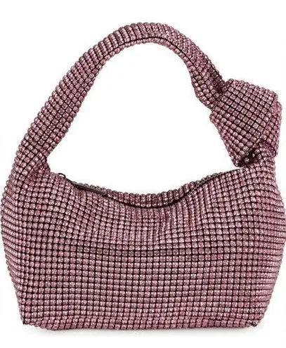 Olga Berg Polly Crystal Clutch Shoulder Bag, Pink, NWT Pink