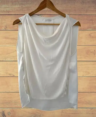 Club Monaco Size Medium White Cowl Neck Romantic Jersey Top