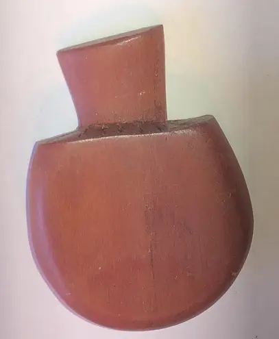 Vintage Wooden Mushroom Shaped Boho Brooch Brown