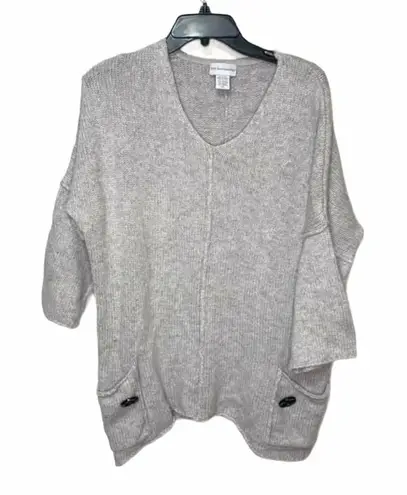 Soft Surroundings Gray Knit V-neck Sweater