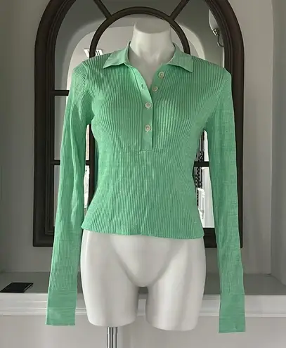 Polo New REMAIN Bastina Knit Long Sleeve Top, RM1327 Green Size 42 New w/Tag