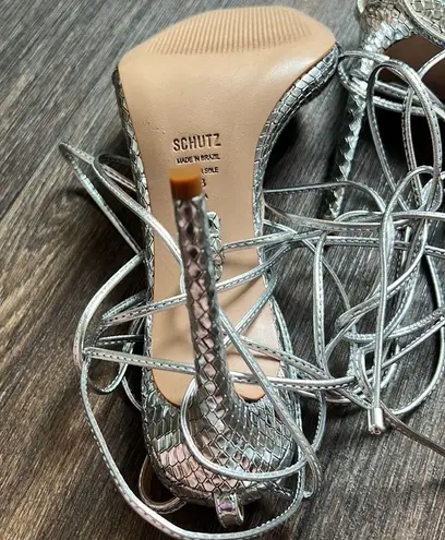 Schutz Vikki Metallic Leather Sandal