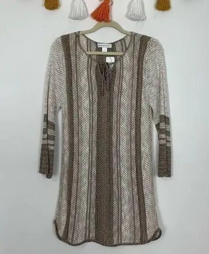 Christopher & Banks NWT  Tan Boho Knit Tunic Sweater Size Small