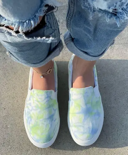 Lime Tye Dye Slip On Sneaker Multiple Size 9