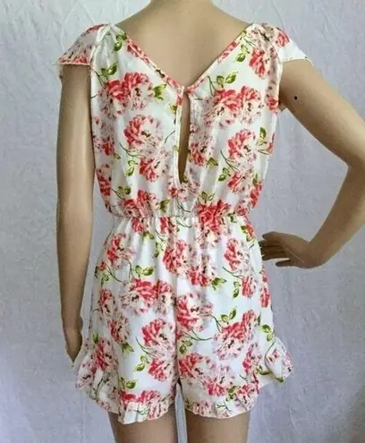 Pins and Needles Pink Floral Ruffle Romper