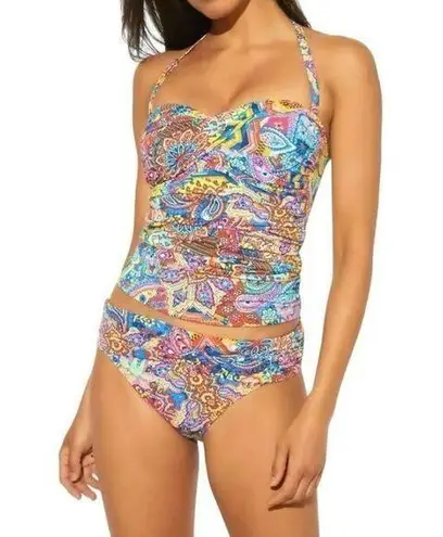 Bleu Rod Beattie Groovy Baby Twist Bandana Print Tankini Two Piece Size Medium