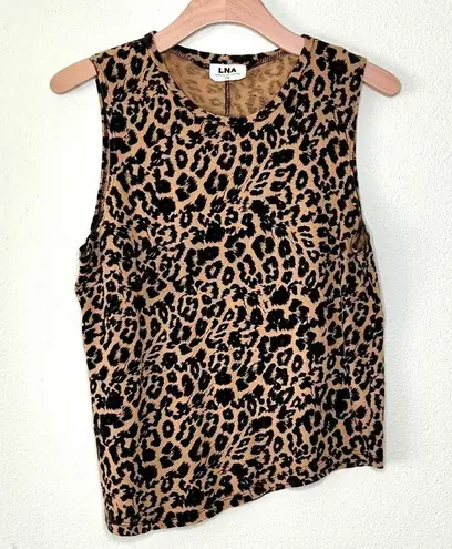 LNA  Crewneck Muscle Tank in Leopard Print Size XS