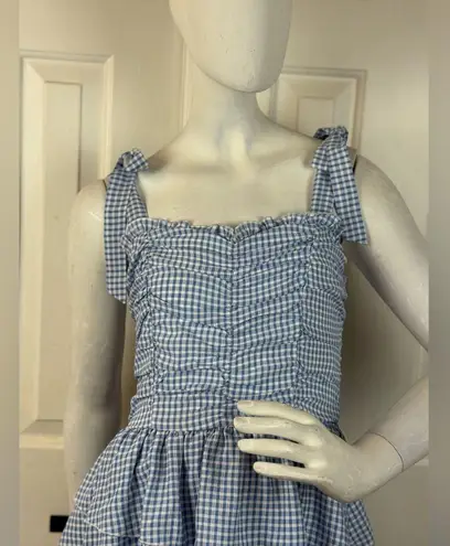 JessaKae Blue and White Tiered Midi Skirt