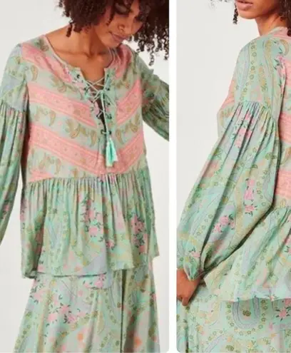 Spell & The Gypsy Collective City Lights Blouse Sage Blush