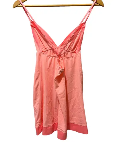 Victoria's Secret Babydoll Coral Slip Dress Lingerie size Small Satin Details