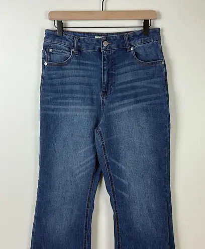 Oat New York Boot Cut Flare Jeans High Rise Women’s Size 8 or 29 Denim Raw Hem Blue
