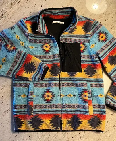 PacSun Multi Color Sherpa Full Zip Jacket