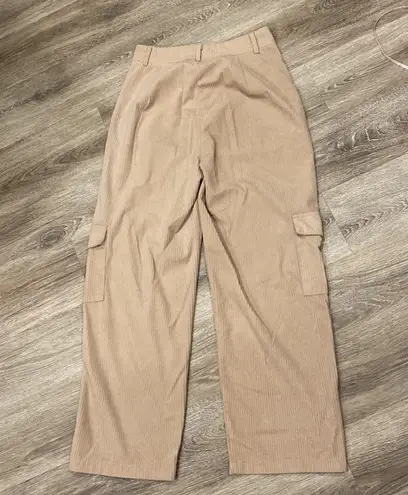 SheIn wide leg cargo pants corduroy tan beige small